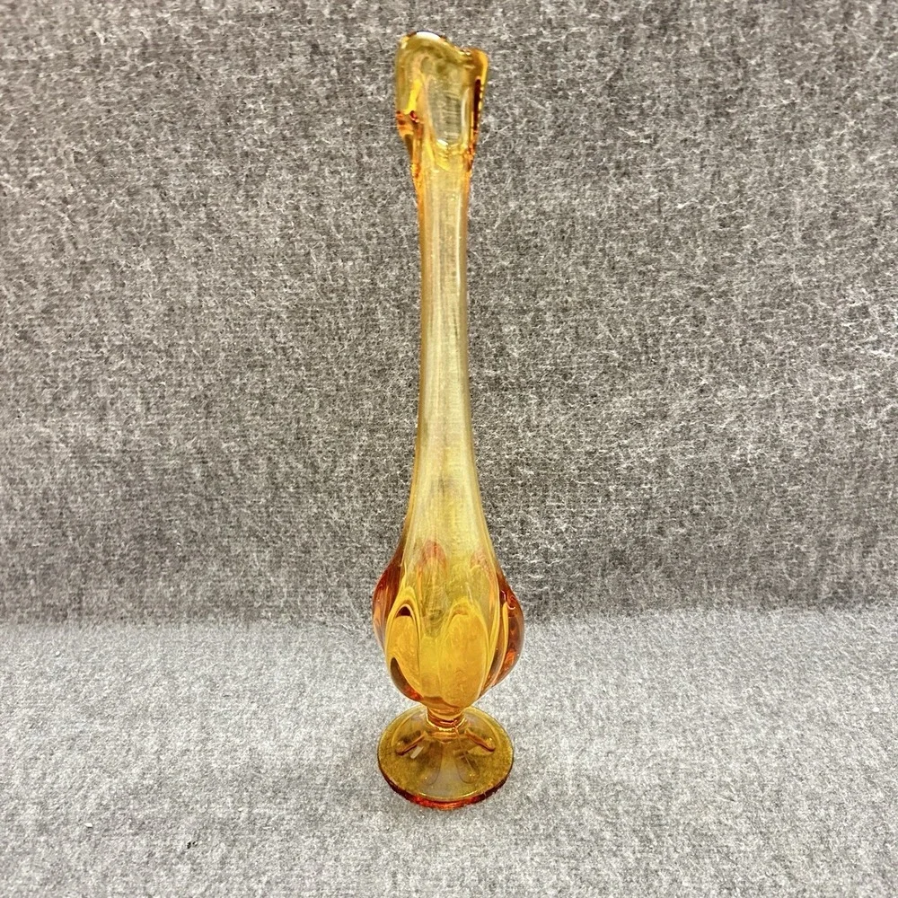 Vintage Viking Swung Amber Glass MCM 12
